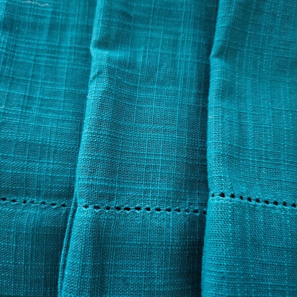 Teal Cotton Hemstitch Napkins - Set of 6 - Picture 2 of 5